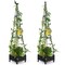 Black Garden Obelisk Trellis with Self-Drainage System Ideal for Climbing Plants